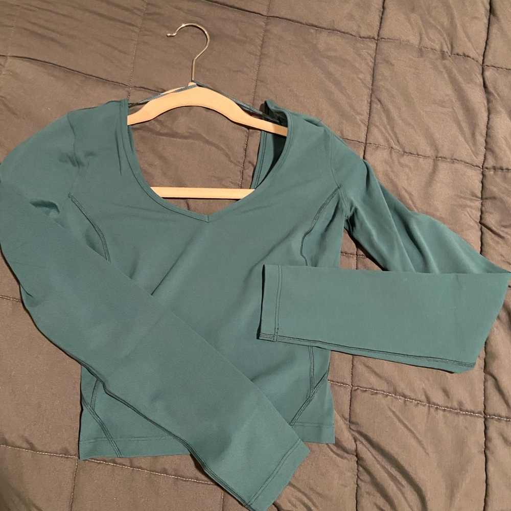 Lululemon Align Long Sleeve Crop Green Jasper
